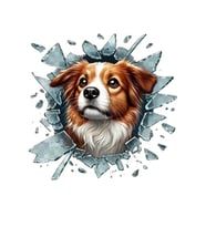 Köpek Arka Cam 18 Cm Etiker Sitcker Renkli