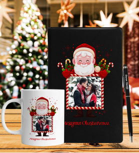 Yılbaşı İçin Kişiye Özel Defter Kalem & Kupa Hediye Seti