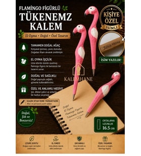 Kalemhane Kişiye Özel El Oyma İşçilik Özel Yapım Tükenmez Kalem Pelikan Figürlü