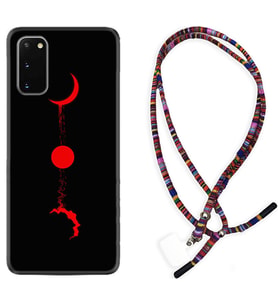 Samsung A02S A03S A10 A12 A13 A21S A22 Kılıf Boyun Asklı Rasta Silikon Red Moon 1710