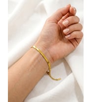 1. kalite Kararmaz Çelik Gold İtalyan Ezme Model Minimal Kadın Bileklik