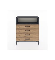 Arges Şifonyer Tek Raflı 4 Çekmeceli 88x30x106 Antrasit-Çam