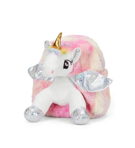 AKILLIELMA-TAROS KABARTMALI PELUŞ SIRT ÇANTASI PEMBE UNICK COLOR UNICORN ORTA BOY 7698