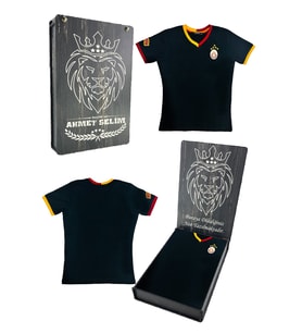 Galatasaray Orijinal Lisanslı 5 Yıldızlı Siyah Basic Çocuk T-shirt Kişiye Özel Hediy