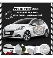 Peugeot 208 Oto Araç Kapı Koruma Fitili 5metre Parlak Beyaz Renk