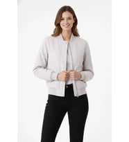 Premium Bomber Ceket Çıtçıt Kapamalı, Ribana Manşetli, Astarlı, Regular Fit Mont - Beyaz