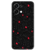 Oppo A6 Pro Kılıf Boutique Baskılı Resimli Siyah Kalp ve Ok Pcode -064