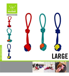Nunbell Köpek Diş İpi Tutmalı Düğümlü Büyük L