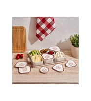 Bird Red 15 Parça Tepsili Oval Kahvaltılık