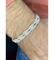 Oksitli Gümüş Kazaziye Bileklik : Gümüş - Altın - 21 cm : Gümüş - Altın - 20 cm : Gümüş - Altın - 17 cm (Gümüş)