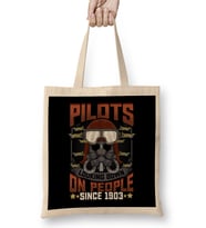 Pilots Looking Down On People Since 1903 Plane Pun Bez Çanta Uzun Saplı