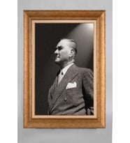 Çerçeveli Paspartulu Atatürk Tablo a504 (Gold)