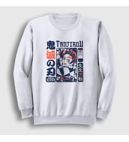 Presmono Unisex Beyaz Rage Tanjiro Kamado Anime Demon Slayer Kimetsu No Yaiba Sweatshirt 307680tt