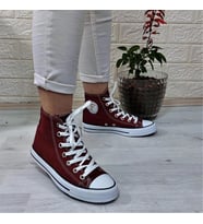 Fiyra 555 Bordo Uzun Unisex Sneaker Keten Spor Ayakkabı