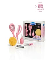 BabyTime 6 lı Bebek Bakım Seti Pembe–Burun Aspiratörü,Tarak,Fırça,Tırnak Makası ve Törpü Ak512