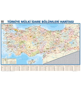 Mepmedya Yayınları 50*70 Cm Türkiye Haritası Mülki İdare Bölümleri Haritası Türkiye Fiziki Haritası (Çift Yön)