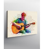 Kanvas Tablo Gitar Çalan Müzisyen