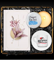Öğretmenler Gününe Özel Fincan & Özel Tasarımlı Defter & Özel Tasarımlı Mum Hediye Seti