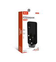 Blic BPB4 10.000mAh LED Işıklı Powerbank Siyah  4 Cihaz Aynı Anda Şarj  Dahili 3in1 Kablo