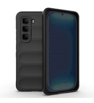 İnfinix Hot 50 Pro 4G Kılıf Esnek TPU Oyuklu Arka Yüzey Tasarımlı Etnik Silikon Kapak (Siyah)