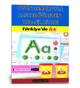 Oyun Hamuruyla Alfabe Öğreten YAZ-SİL Kitabı