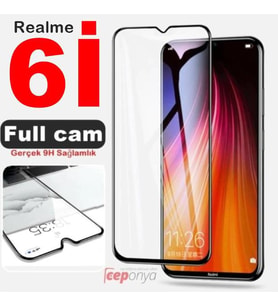 Realme 6İ Kenarları Kırılmaya Dayanıklı Cam Ekran Koruyucu