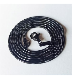 Snake Yılan Model Siyah Erkek Çelik Kolye Zincir Yuvarlak Model