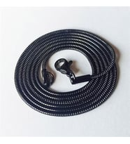 Snake Yılan Model Siyah Erkek Çelik Kolye Zincir Yuvarlak Model