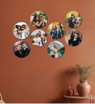 Kişiye Özel 8 Fotoğraflı Yuvarlak Mdf Tablo