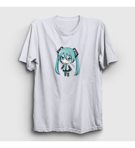 Presmono Unisex Beyaz Hatsune Miku Chibi Anime T-Shirt 538067tt (Beyaz)