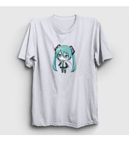 Presmono Unisex Beyaz Hatsune Miku Chibi Anime T-Shirt 538067tt (Beyaz)