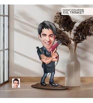 BK Gift Kişiye Özel Kuaför Karikatürlü Büyük Boy Ahşap Biblo-1 Arkadaşa Hediye , Sevgiliye Hediye, Kişiye Özel Biblolar