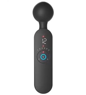 Isıtmalı Şarjlı 12 Titreşim Modlu Wand LCD Ekranlı Vibratör 22 cm