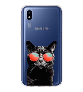 PrintiFy Samsung Galaxy A2 Core ile Uyumlu 1mm Slim Fit Kedi 3 050d Baskılı Şeffaf  Kılıf