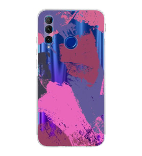 Huawei Honor 20 Lite Uyumlu Kamera korumalı Kapak Brushstroke Tasarımlı  Şeffaf Kılıf