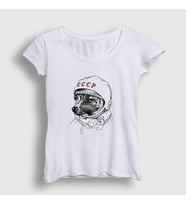 Presmono Kadın Beyaz Laika Space Traveler Cccp T-Shirt 405483tt
