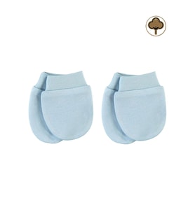 Civil Baby Bebek Organik 2'li Eldiven 0+ Ay Mavi (Mavi)