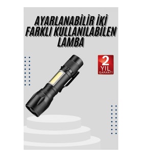 Mey İthalat® EL Feneri Uzun Menzilli Usb Şarj Edilebilir Kamp Lambası