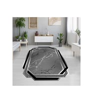 Rovigo Home Dijital Baskı Yıkanabilir Kaymaz Taban Salon Halısı RVG0664-SM304 (Siyah)
