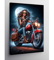 Kanvas Tablo Chopper Süren Kadın