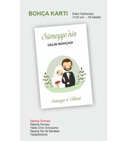 Tesettür Kapalı Gelin Çeyiz Bohça Kartı, Bohça Kartı 18 Adet 7x10 Cm  Gelin Bohçası Kartları,