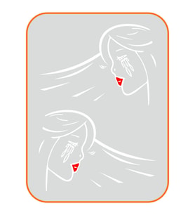 Ağlayan Kadın Oto Sticker Sağ-Sol 2 Adet Takım Beyaz 40*28 Cm