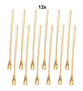 304 Çelik 12 Adet 19 cm Kokteyl Kahve Latte Karıştırma Barmen Kaşığı cin758sr-12