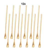 304 Çelik 12 Adet 19 cm Kokteyl Kahve Latte Karıştırma Barmen Kaşığı cin758sr-12
