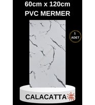 Alternatif Kaplama UV PVC Mermer Panel Calcatta 1 Adet 60x120cm Ev Ofis Otel Duvar Kaplama Paneli