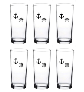6 lı Serisi Baskılı Rakı Bardağı Seti