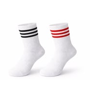 Unisex Beyaz Tenis Çorabı  Çizgili, Pamuklu Uzun Spor Çorabı