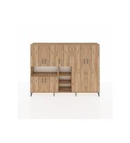 Arges Dolap 13 Raflı 7 Kapaklı 220x30x163 Çam-Çam