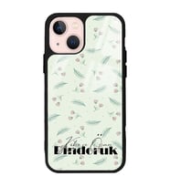iPhone 13 Uyumlu Yeşil Yapraklı Tasarımlı Glossy Telefon Kılıfı