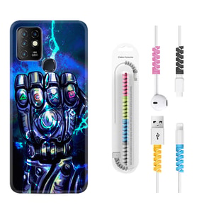 INFINIX Hot 8 9 10 11S Hot 10 Play 10T Kılıf Kablo Koruma Spiral Silikon Thunder Play 1760
